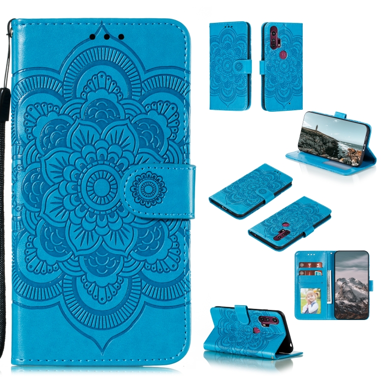 For Motorola Moto Edge Plus Mandala Embossing Pattern Horizontal Flip