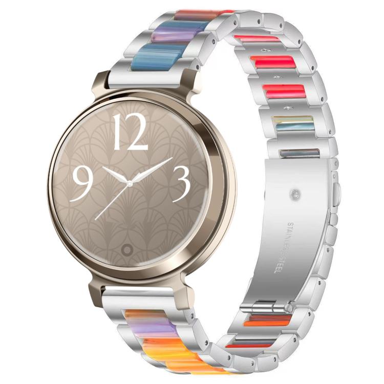 

14mm xDfind Three Beads Metal Resin Watch Band(Silver Rainbow)