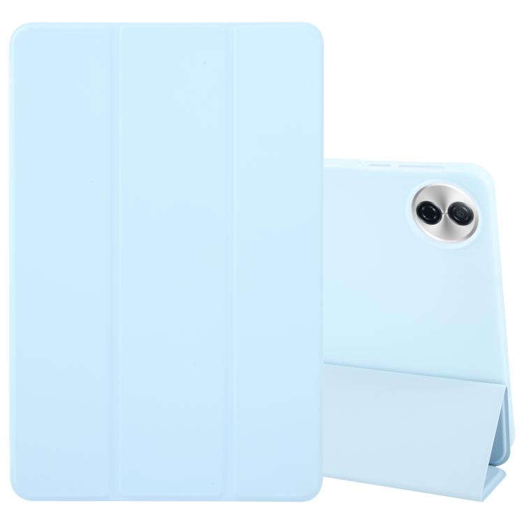 

For Honor Pad 10 12.1 GEBEI 3-folding Holder Shockproof Flip Leather Tablet Case(Sky Blue)