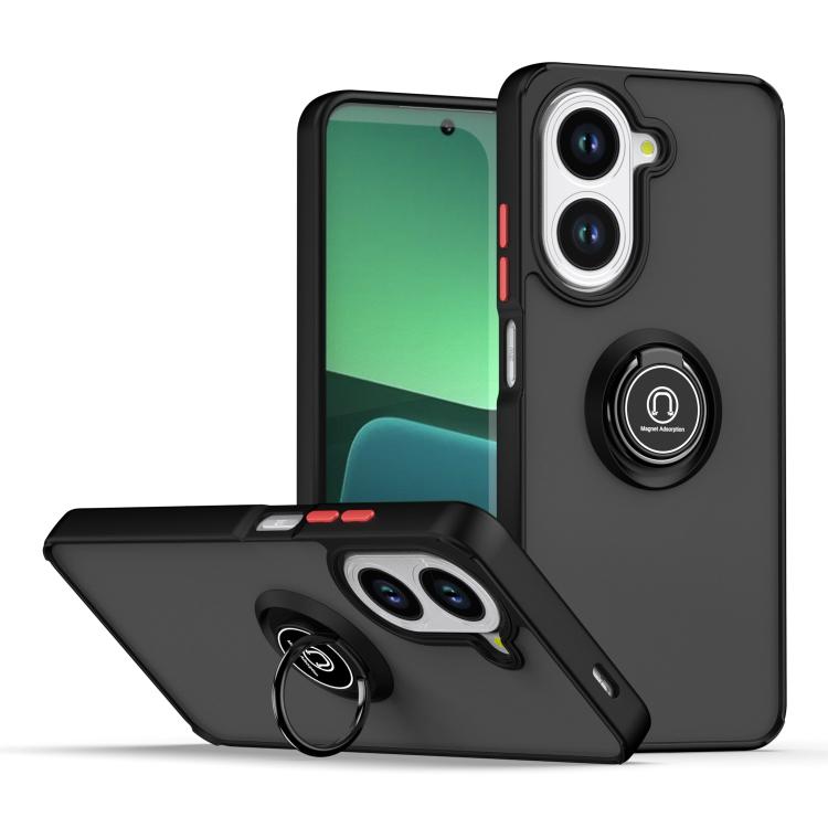 

For Redmi A5 4G 171.7mm Q Shadow 1 Series TPU + PC Phone Case with Ring(Black+Red)