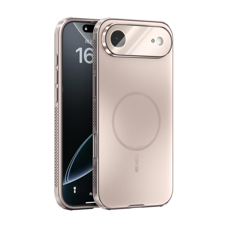 

For iPhone 17 Air ABEEL Heat Dissipation Frosted MagSafe Phone Case with Lens Film(Rose Gold)
