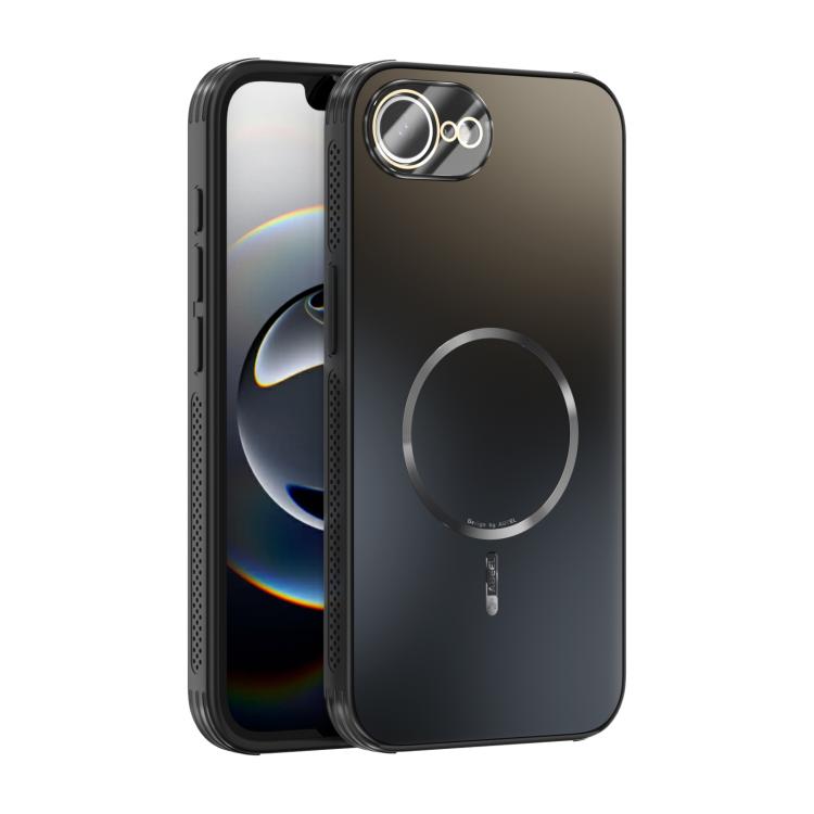 

For iPhone 16e ABEEL Heat Dissipation Frosted MagSafe Phone Case with Lens Film(Black)