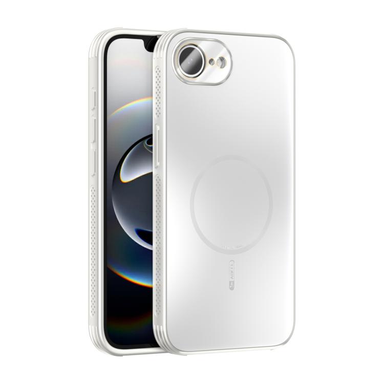 

For iPhone 16e ABEEL Heat Dissipation Frosted MagSafe Phone Case with Lens Film(White)