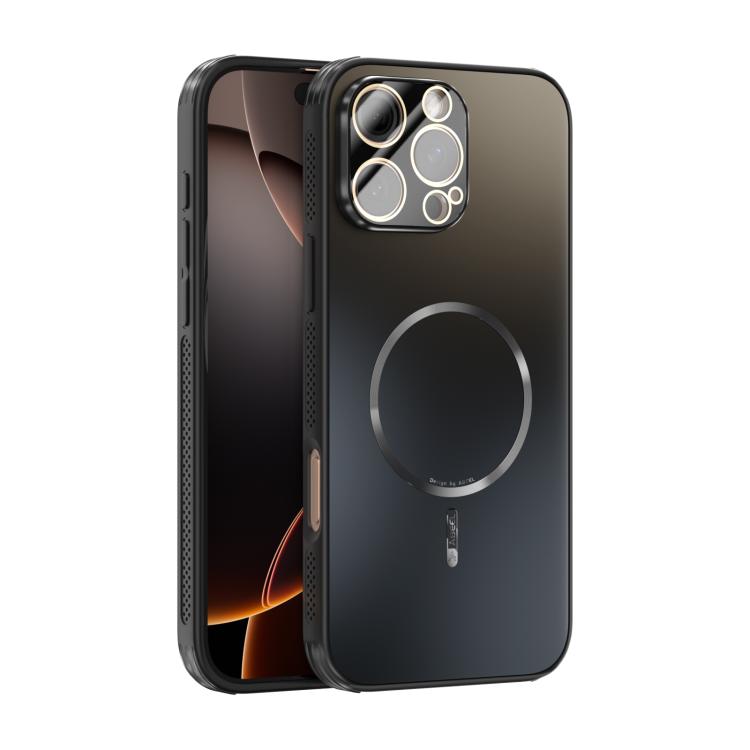 

For iPhone 16 Pro Max ABEEL Heat Dissipation Frosted MagSafe Phone Case with Lens Film(Black)