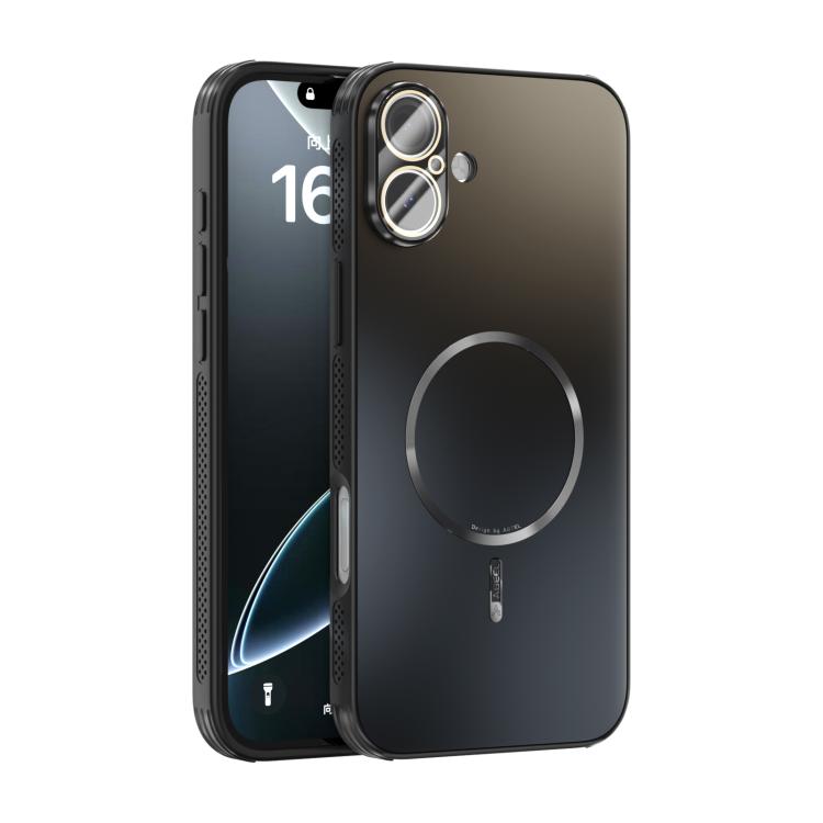 

For iPhone 16 Plus ABEEL Heat Dissipation Frosted MagSafe Phone Case with Lens Film(Black)