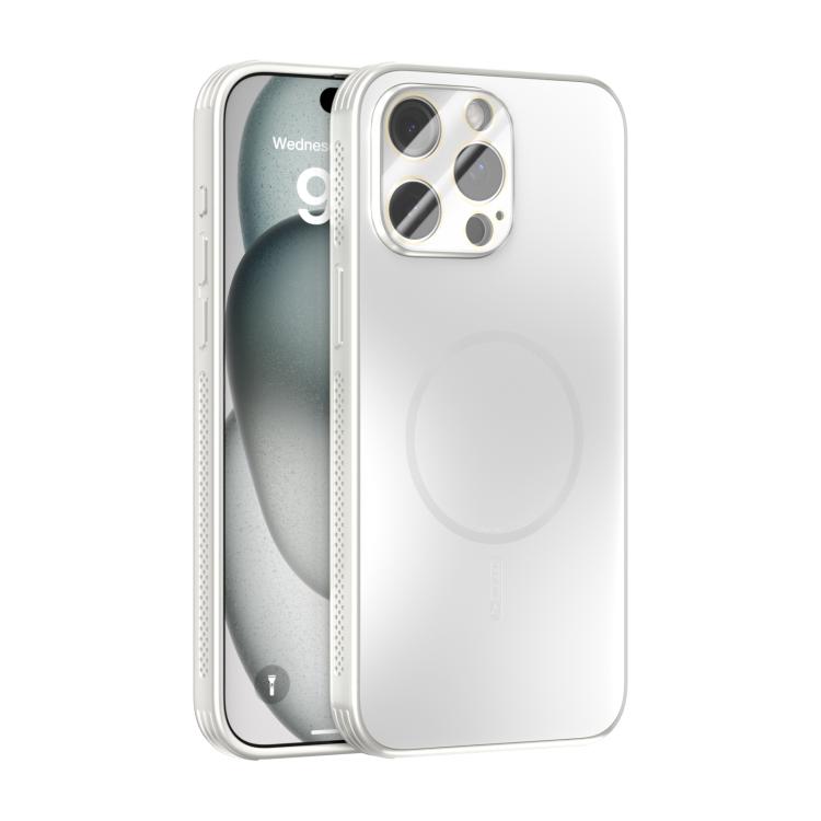 

For iPhone 15 Pro Max ABEEL Heat Dissipation Frosted MagSafe Phone Case with Lens Film(White)
