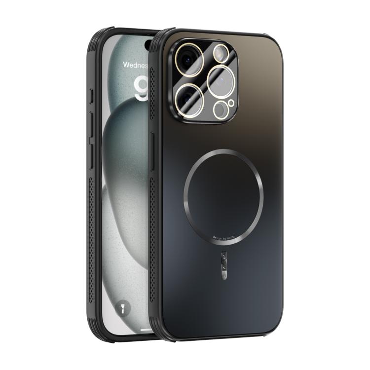 

For iPhone 15 Pro ABEEL Heat Dissipation Frosted MagSafe Phone Case with Lens Film(Black)