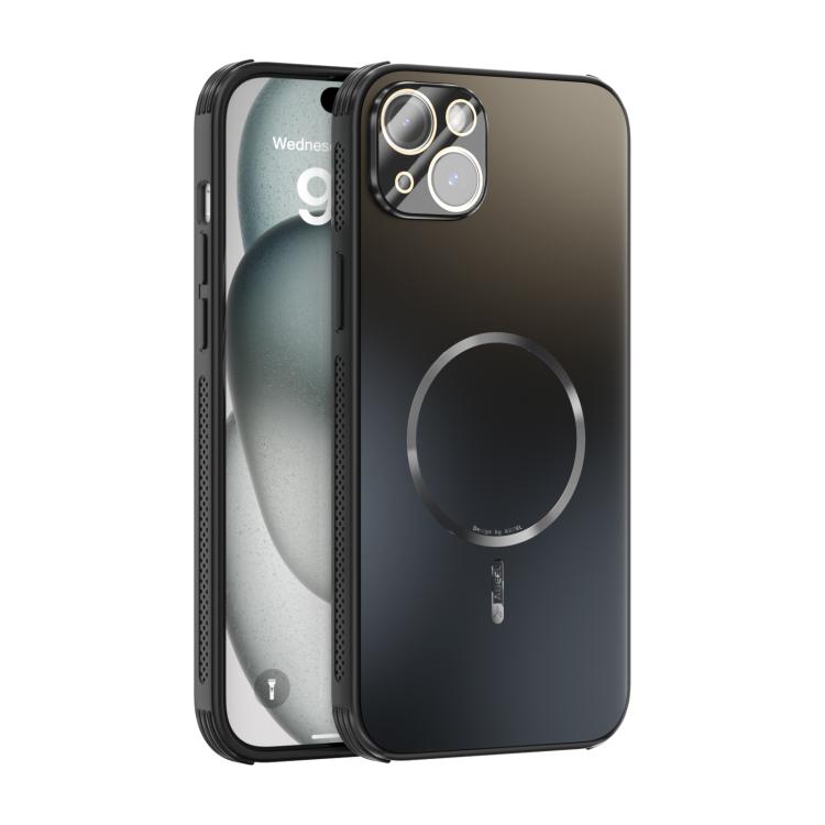 

For iPhone 15 Plus ABEEL Heat Dissipation Frosted MagSafe Phone Case with Lens Film(Black)