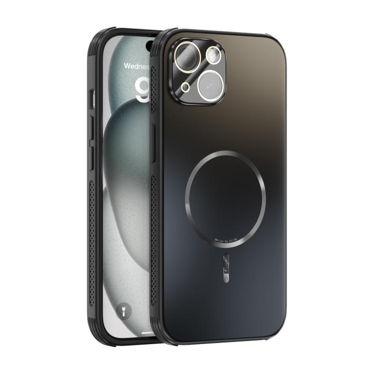 

For iPhone 15 ABEEL Heat Dissipation Frosted MagSafe Phone Case with Lens Film(Black)