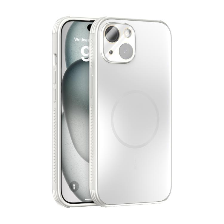 

For iPhone 15 ABEEL Heat Dissipation Frosted MagSafe Phone Case with Lens Film(White)