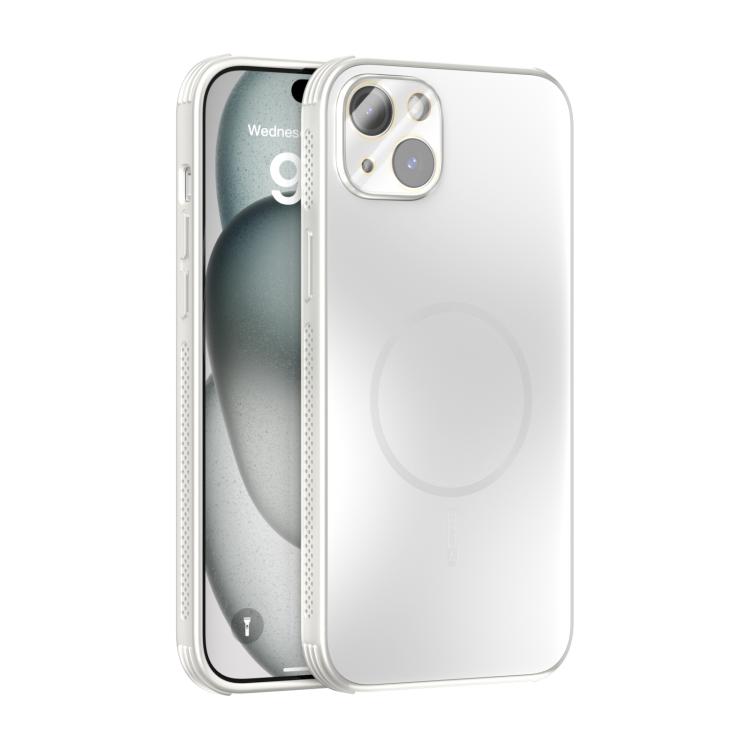 

For iPhone 14 Plus ABEEL Heat Dissipation Frosted MagSafe Phone Case with Lens Film(White)