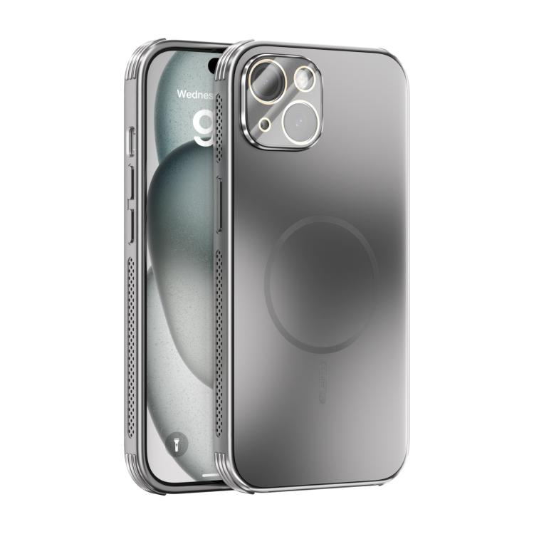 

For iPhone 14 ABEEL Heat Dissipation Frosted MagSafe Phone Case with Lens Film(Silver)
