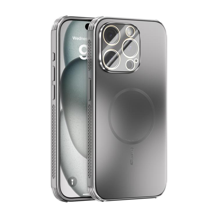 

For iPhone 14 Pro ABEEL Heat Dissipation Frosted MagSafe Phone Case with Lens Film(Silver)
