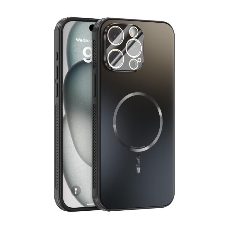 

For iPhone 13 Pro Max ABEEL Heat Dissipation Frosted MagSafe Phone Case with Lens Film(Black)