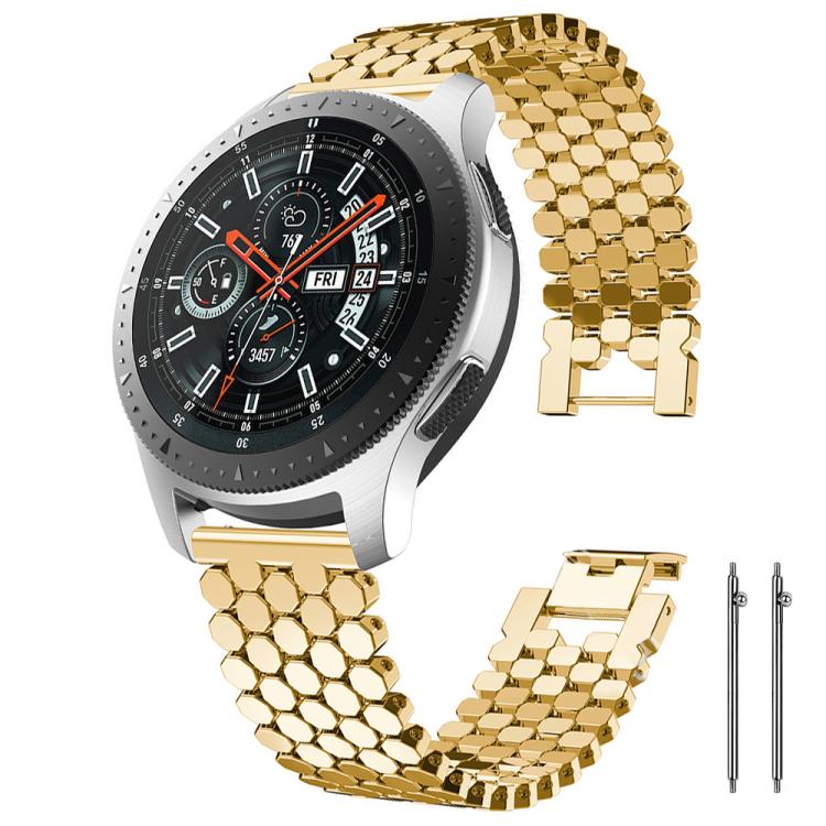 

20mm xDfind Fish Scale Texture Metal Watch Band(Gold)