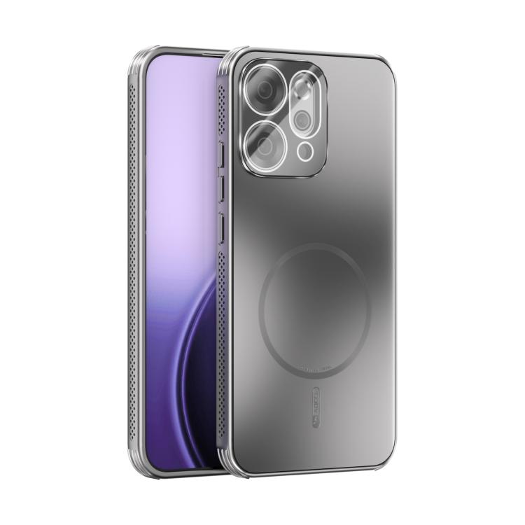

For OPPO Reno14 Pro Global ABEEL Heat Dissipation Frosted MagSafe Phone Case with Lens Film(Silver)