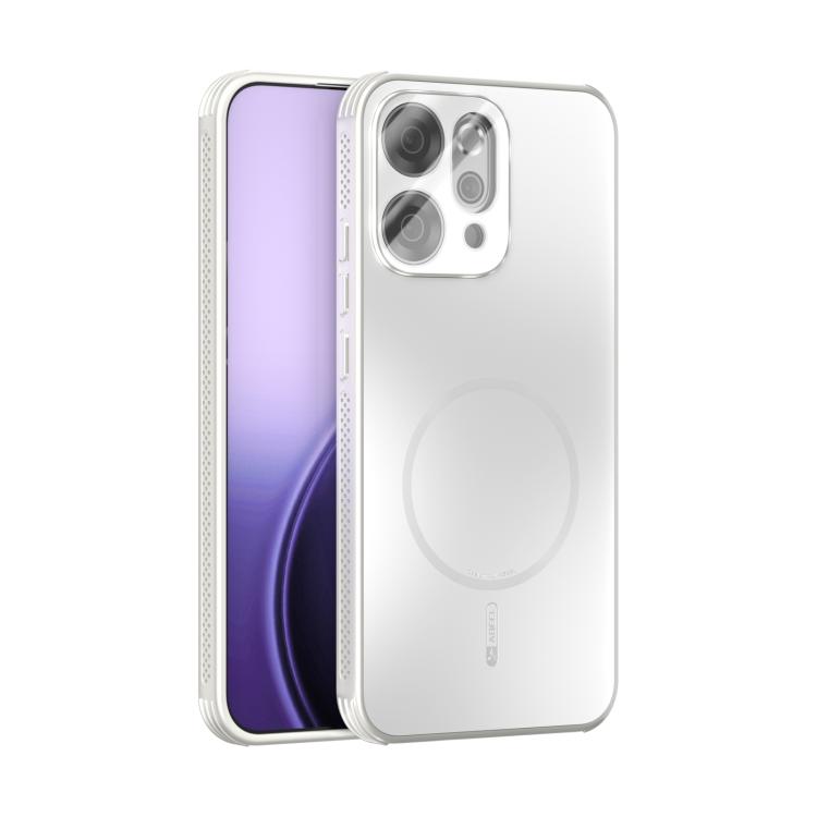 

For OPPO Reno14 Pro Global ABEEL Heat Dissipation Frosted MagSafe Phone Case with Lens Film(White)