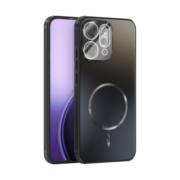 

For OPPO Reno14 Global ABEEL Heat Dissipation Frosted MagSafe Phone Case with Lens Film(Black)