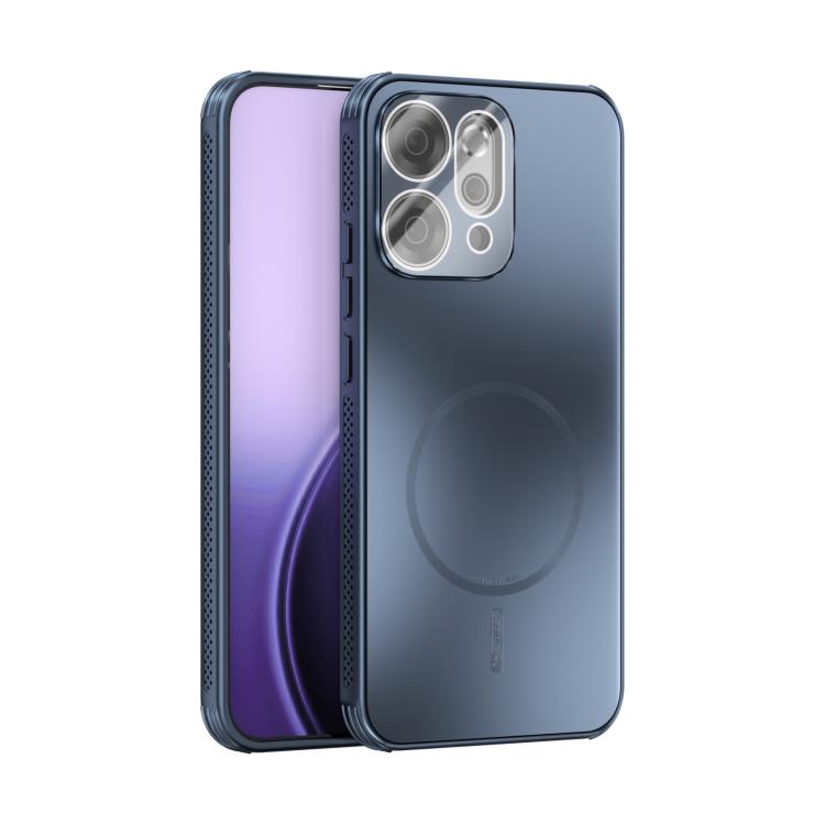 

For OPPO Reno14 Global ABEEL Heat Dissipation Frosted MagSafe Phone Case with Lens Film(Dark Blue)