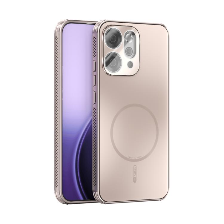 

For OPPO Reno14 Global ABEEL Heat Dissipation Frosted MagSafe Phone Case with Lens Film(Rose Gold)