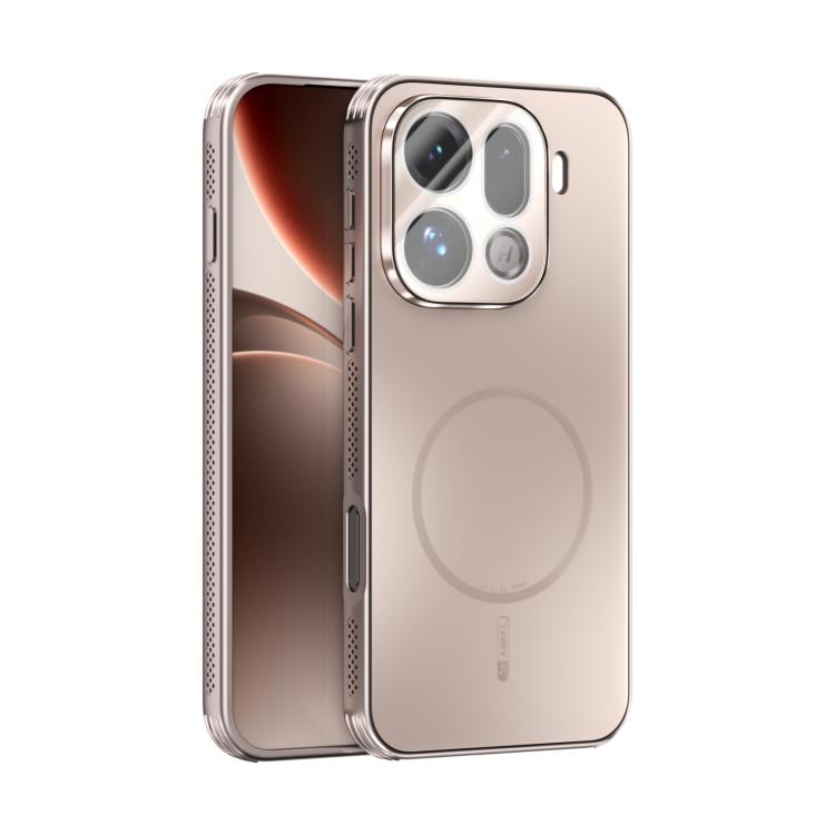 

For OPPO Find X9 Pro ABEEL Heat Dissipation Frosted MagSafe Phone Case with Lens Film(Rose Gold)