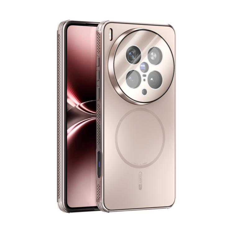 

For vivo X200 Ultra ABEEL Heat Dissipation Frosted MagSafe Phone Case with Lens Film(Rose Gold)