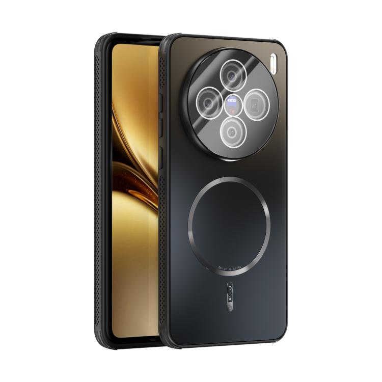 

For vivo X200 ABEEL Heat Dissipation Frosted MagSafe Phone Case with Lens Film(Black)