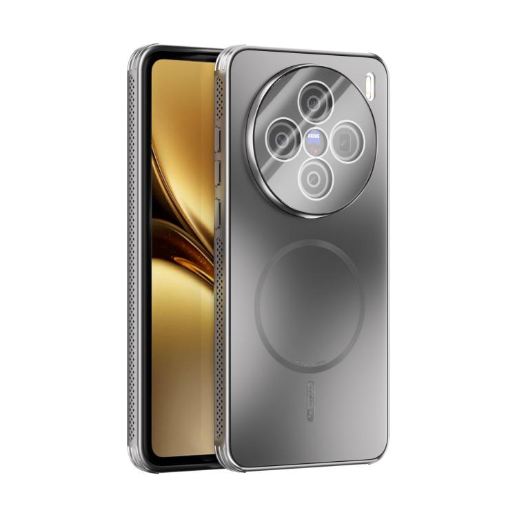

For vivo X200 ABEEL Heat Dissipation Frosted MagSafe Phone Case with Lens Film(Silver)