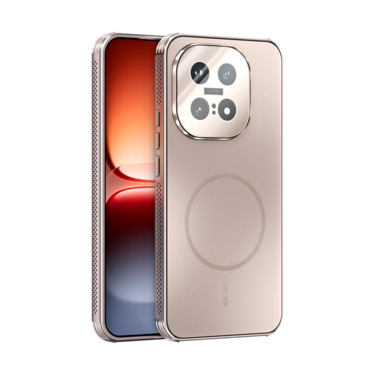 

For vivo iQOO 15 ABEEL Heat Dissipation Frosted MagSafe Phone Case with Lens Film(Rose Gold)