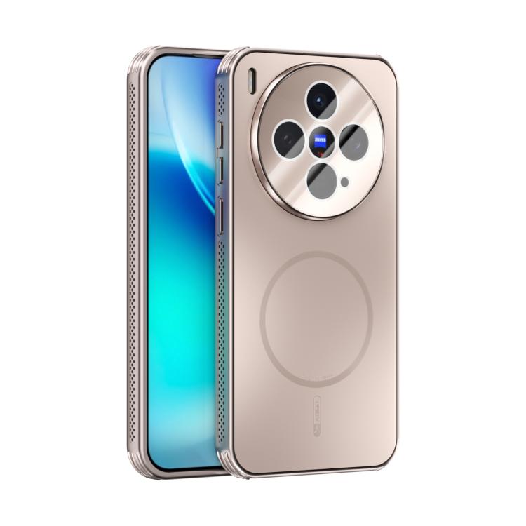 

For vivo X300 ABEEL Heat Dissipation Frosted MagSafe Phone Case with Lens Film(Rose Gold)