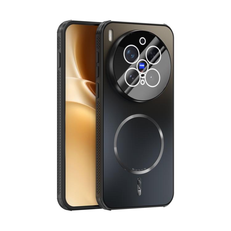 

For vivo X300 Pro ABEEL Heat Dissipation Frosted MagSafe Phone Case with Lens Film(Black)