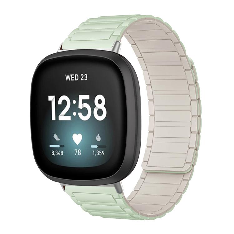

For Fitbit Versa 4 / 3 / Sense 2 / Sense xDfind I-shaped Magnetic Silicone Watch Band(Light Mint Starlight)