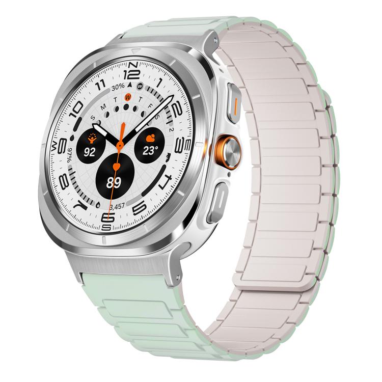 

For Samsung Galaxy Watch Ultra / Ultra 2025 xDfind I-shaped Magnetic Silicone Watch Band(Light Mint Starlight)