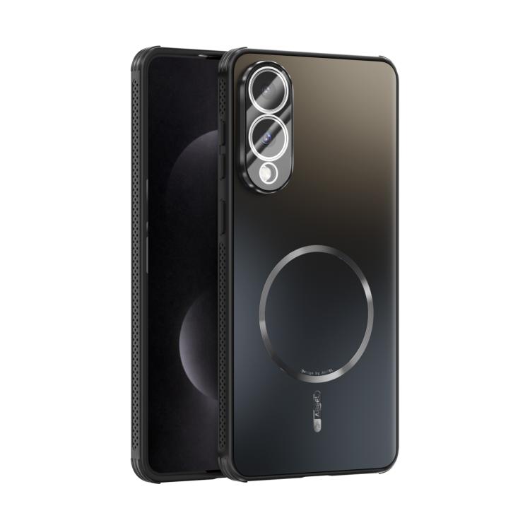 

For Samsung Galaxy S25 Edge 5G ABEEL Heat Dissipation Frosted MagSafe Phone Case with Lens Film(Black)