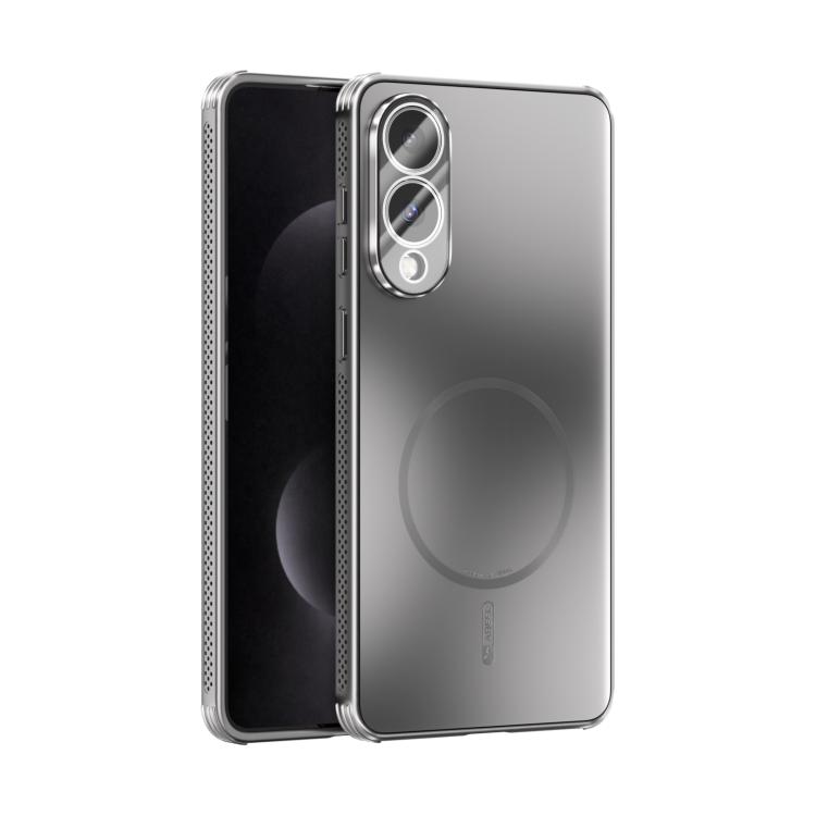 

For Samsung Galaxy S25 Edge 5G ABEEL Heat Dissipation Frosted MagSafe Phone Case with Lens Film(Silver)