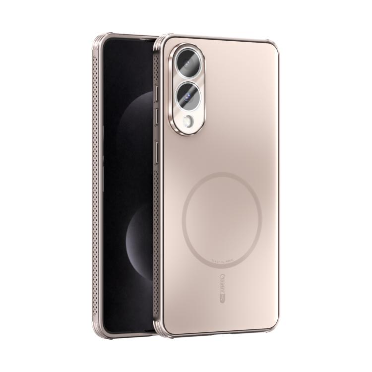 

For Samsung Galaxy S25 Edge 5G ABEEL Heat Dissipation Frosted MagSafe Phone Case with Lens Film(Rose Gold)