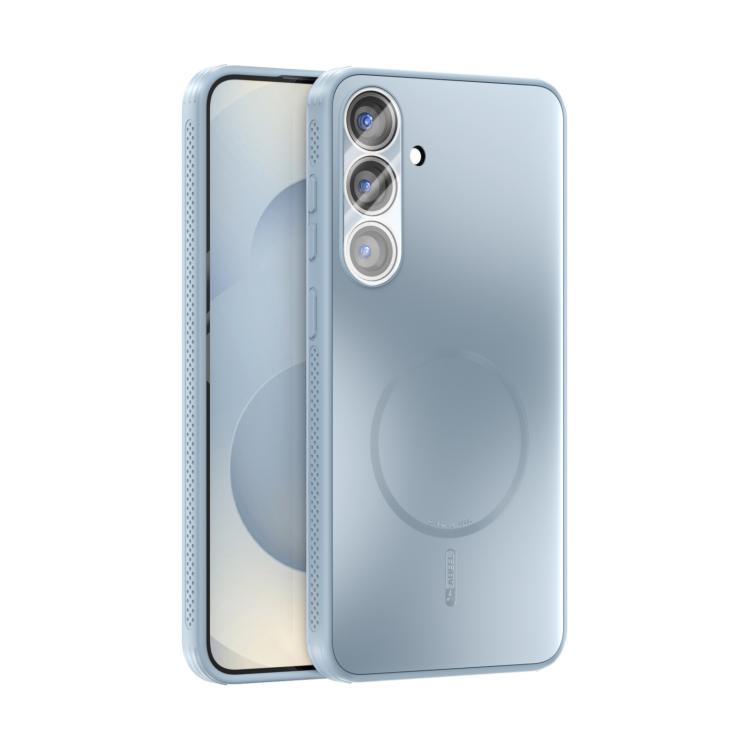 

For Samsung Galaxy S25+ 5G ABEEL Heat Dissipation Frosted MagSafe Phone Case with Lens Film(Light Blue)
