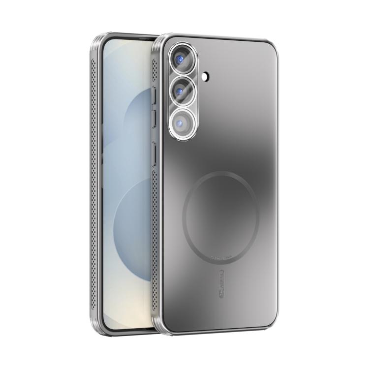 

For Samsung Galaxy S25 5G ABEEL Heat Dissipation Frosted MagSafe Phone Case with Lens Film(Silver)