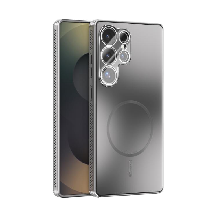 

For Samsung Galaxy S25 Ultra 5G ABEEL Heat Dissipation Frosted MagSafe Phone Case with Lens Film(Silver)