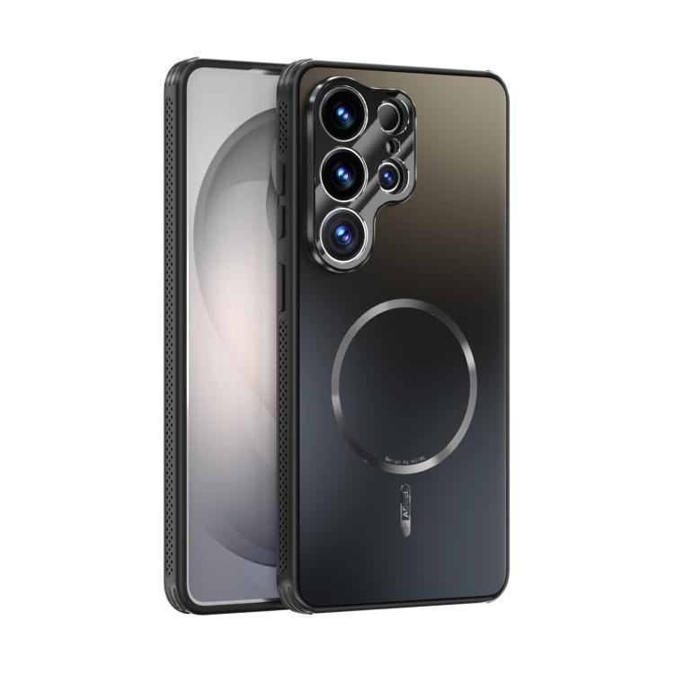 

For Samsung Galaxy S26 Ultra 5G ABEEL Heat Dissipation Frosted MagSafe Phone Case with Lens Film(Black)