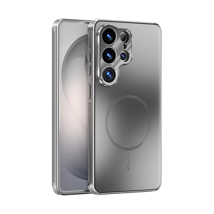 

For Samsung Galaxy S26 Ultra 5G ABEEL Heat Dissipation Frosted MagSafe Phone Case with Lens Film(Silver)