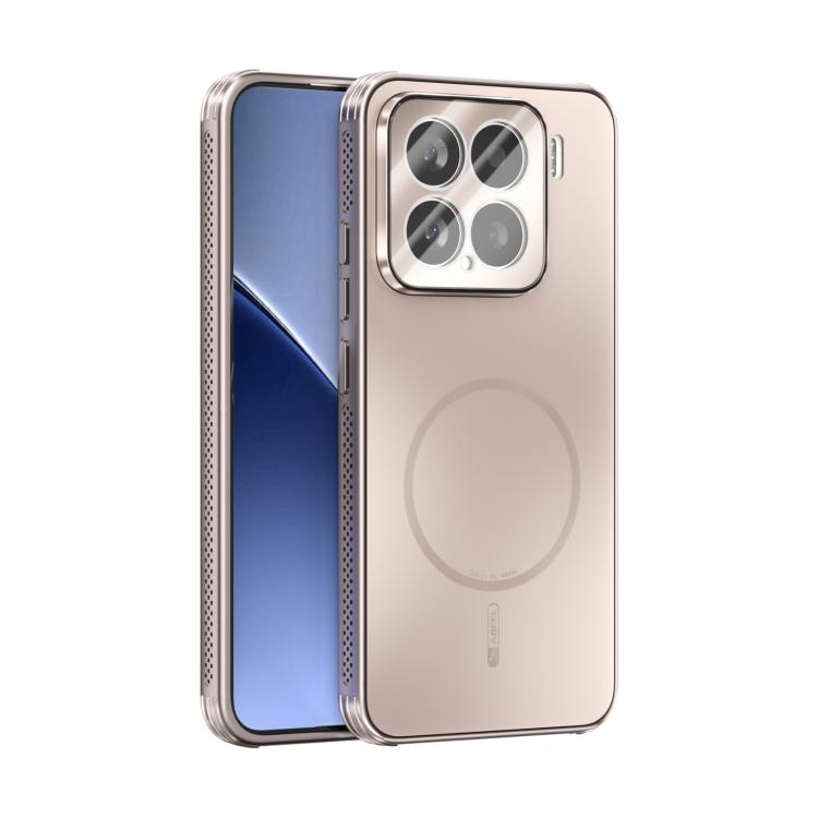 

For Xiaomi 15 ABEEL Heat Dissipation Frosted MagSafe Phone Case with Lens Film(Rose Gold)