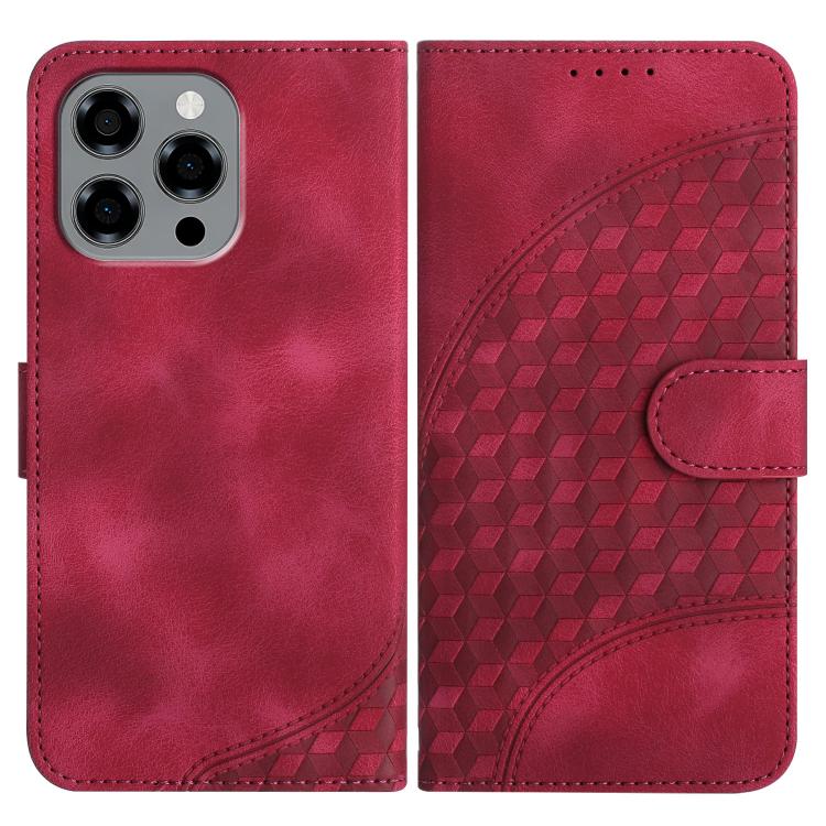 

For Doogee Note 58 / Note 58 Pro Elephant Head Embossed Phone Leather Case with Lanyard(Rose Red)