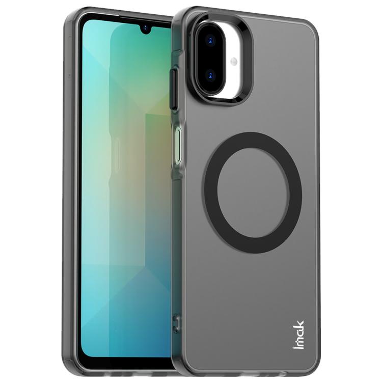 

For Samsung Galaxy A07 4G IMAK Chocolate Series TPU + PET MagSafe Phone Case(Black)