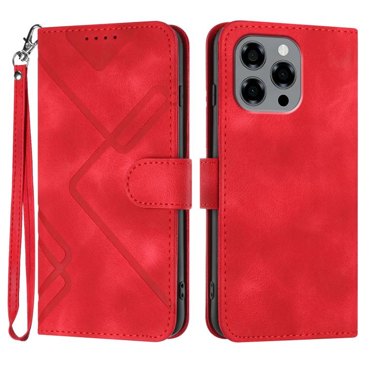 

For Doogee Note 58 / Note 58 Pro Line Pattern Skin Feel Leather Phone Case(Red)