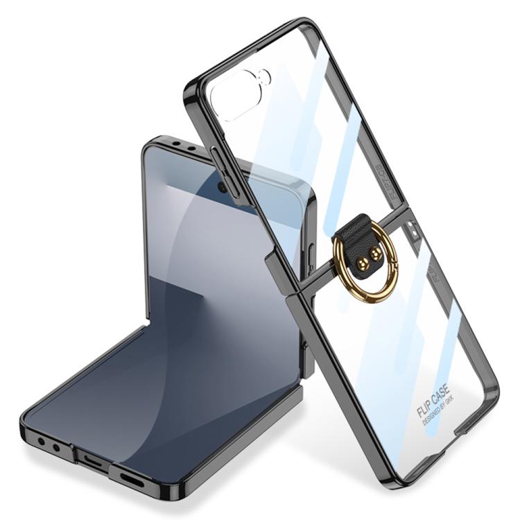 

For Samsung Galaxy Z Flip7 5G GKK Integrated Electroplating Phantom Full Coverage Phone Case with Ring(Black)