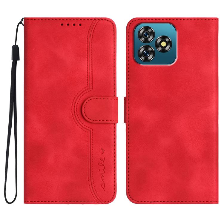 

For Oukitel C53 Heart Pattern Skin Feel Leather Phone Case(Red)