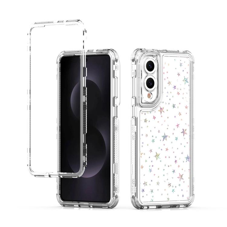 

For Samsung Galaxy S25 Edge 5G Transparent Acrylic Laser Paper Phone Case(Stars)
