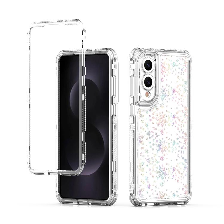 

For Samsung Galaxy S25 Edge 5G Transparent Acrylic Laser Paper Phone Case(Snowflake)