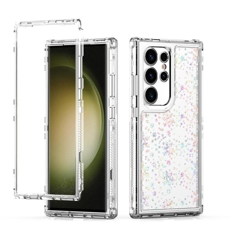 

For Samsung Galaxy S24 Ultra 5G Transparent Acrylic Laser Paper Phone Case(Snowflake)